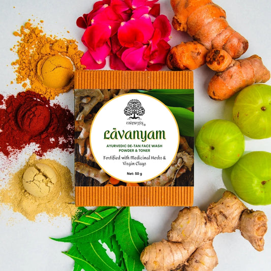 Lavanyam, An Ayurvedic Detan Face Wash Powder & Toner