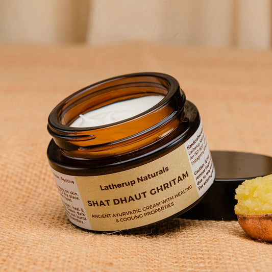 Shat Dhaut Ghritam, an Ayurvedic Cream for Deep Skin Moisturization & Healing