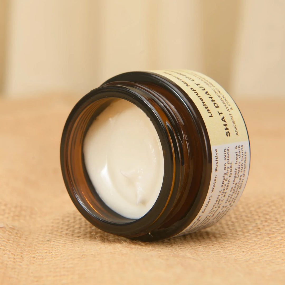 Shat Dhaut Ghritam, an Ayurvedic Cream for Deep Skin Moisturization & Healing