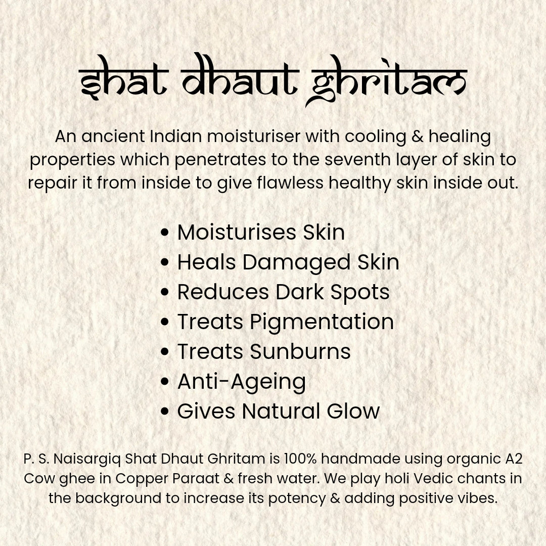 Shat Dhaut Ghritam, an Ayurvedic Cream for Deep Skin Moisturization & Healing
